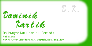 dominik karlik business card